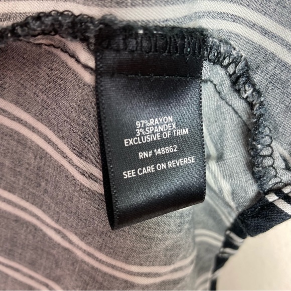 Torrid Mini Challis Button Front Shirt Dress Black White Striped - Picture 7 of 8